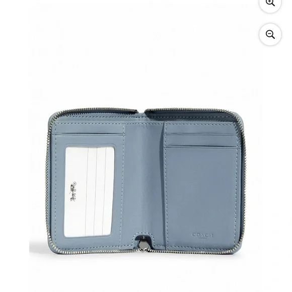 Coach Blue Wallet with Monogram Pattern and Zipper Closure - Picture 2 of 4